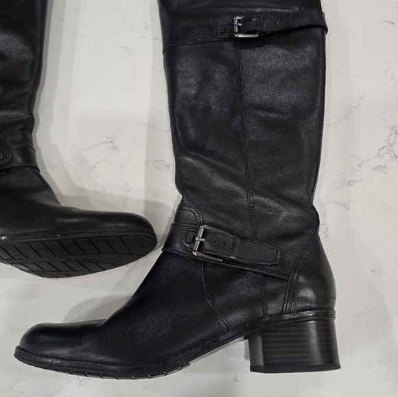 Bandolino Coppa Black Leather Side Zip Knee Harness Riding Boots Women's Size 8M - Picture 5 of 16